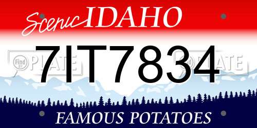 7IT7834 Idaho License Plate