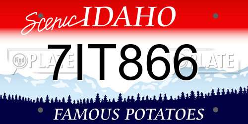 7IT866 Idaho License Plate