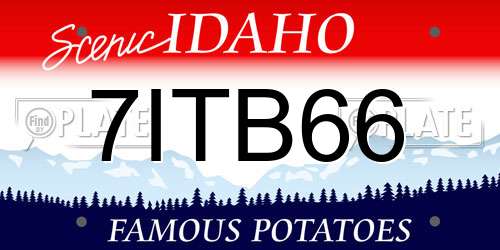 7ITB66 Idaho License Plate