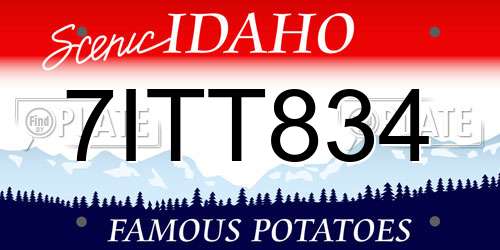 7ITT834 Idaho License Plate
