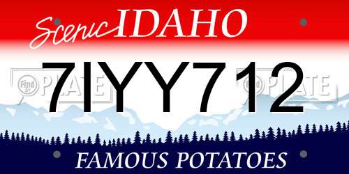 7IYY712 Idaho License Plate
