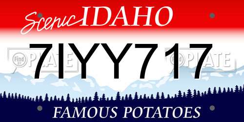 7IYY717 Idaho License Plate