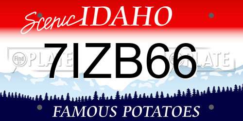 7IZB66 Idaho License Plate