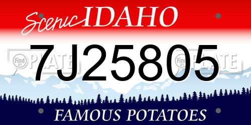 7J25805 Idaho License Plate