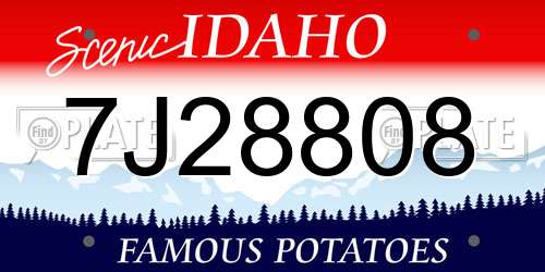 7J28808 Idaho License Plate
