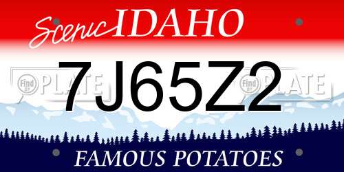 7J65Z2 Idaho License Plate