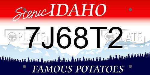 7J68T2 Idaho License Plate