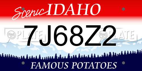 7J68Z2 Idaho License Plate