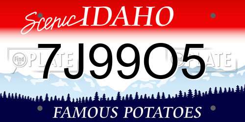 7J99O5 Idaho License Plate