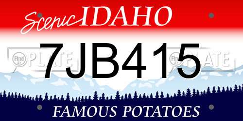7JB415 Idaho License Plate