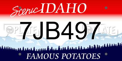 7JB497 Idaho License Plate