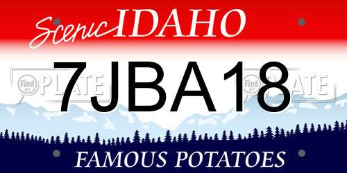 7JBA18 Idaho License Plate