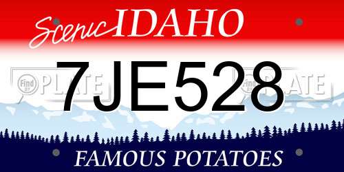 7JE528 Idaho License Plate