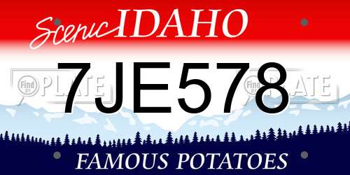 7JE578 Idaho License Plate