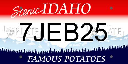 7JEB25 Idaho License Plate