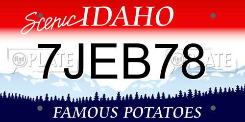 7JEB78 Idaho License Plate