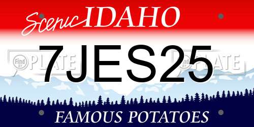 7JES25 Idaho License Plate