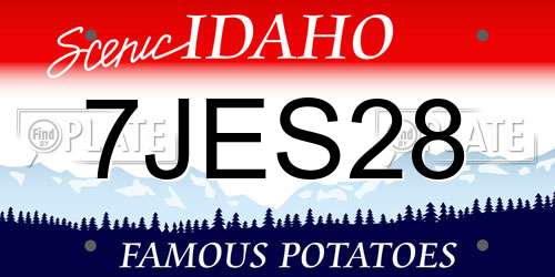 7JES28 Idaho License Plate
