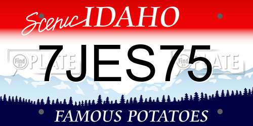 7JES75 Idaho License Plate