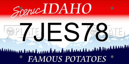 7JES78 Idaho License Plate