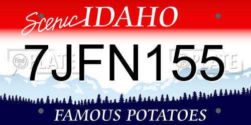 7JFN155 Idaho License Plate