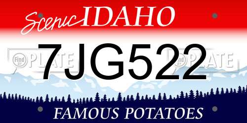 7JG522 Idaho License Plate