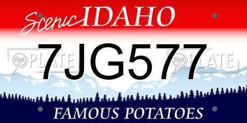 7JG577 Idaho License Plate