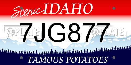 7JG877 Idaho License Plate