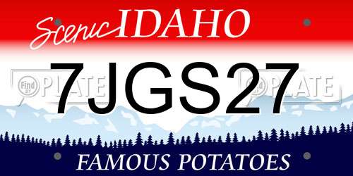 7JGS27 Idaho License Plate