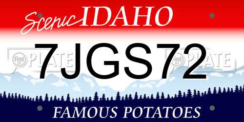 7JGS72 Idaho License Plate