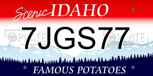 7JGS77 Idaho License Plate