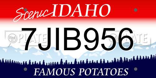7JIB956 Idaho License Plate
