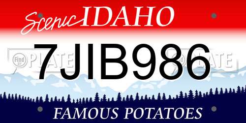 7JIB986 Idaho License Plate