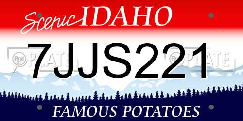 7JJS221 Idaho License Plate