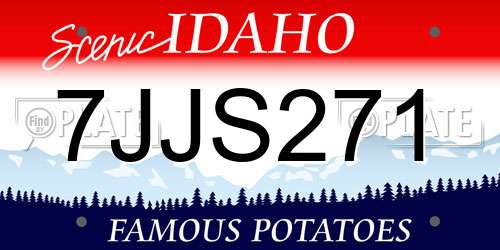 7JJS271 Idaho License Plate