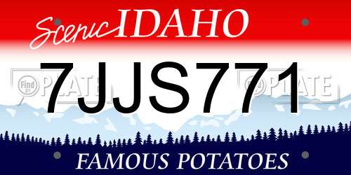 7JJS771 Idaho License Plate