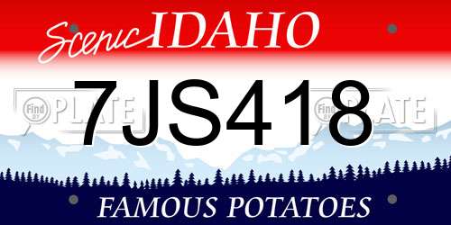 7JS418 Idaho License Plate