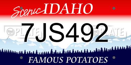 7JS492 Idaho License Plate
