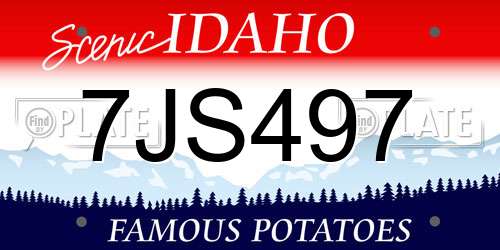 7JS497 Idaho License Plate