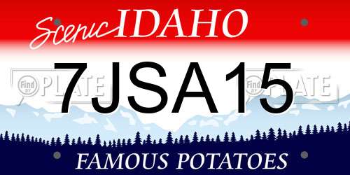 7JSA15 Idaho License Plate