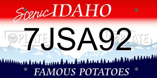 7JSA92 Idaho License Plate