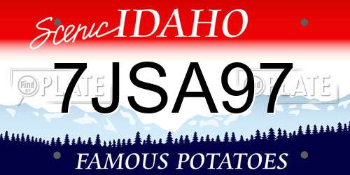 7JSA97 Idaho License Plate