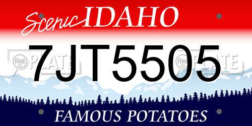 7JT5505 Idaho License Plate