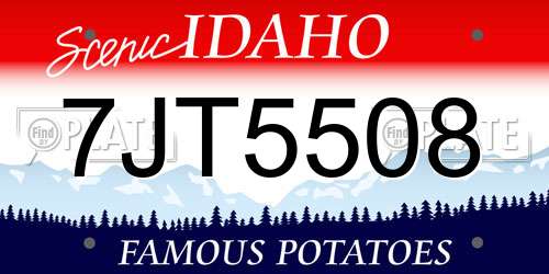 7JT5508 Idaho License Plate