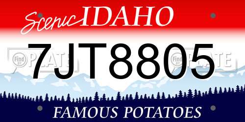 7JT8805 Idaho License Plate