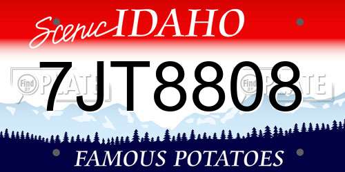 7JT8808 Idaho License Plate