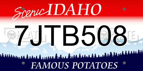 7JTB508 Idaho License Plate