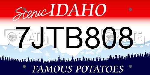 7JTB808 Idaho License Plate
