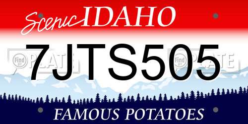 7JTS505 Idaho License Plate