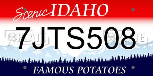 7JTS508 Idaho License Plate
